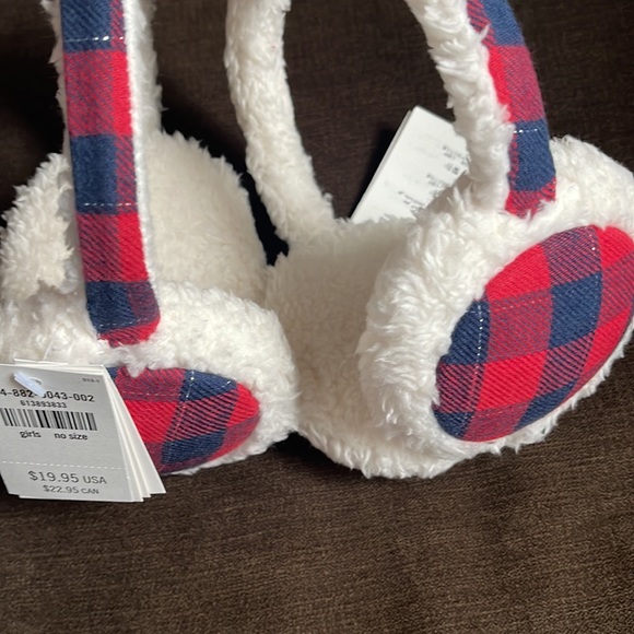 NWT Sherpa plaid winter ear muffs Abercrombie girls, only one available - Picture 2 of 2